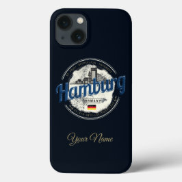 Hamburg Skyline Tyskland Vintage Helgdag Souvenir