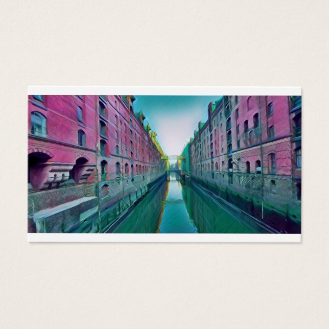 Hamburg Speicherstadt Artwork Visitkort (Framsidan)