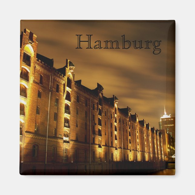 Hamburg - Speicherstadt bei Nacht - Magnet (Framsidan)