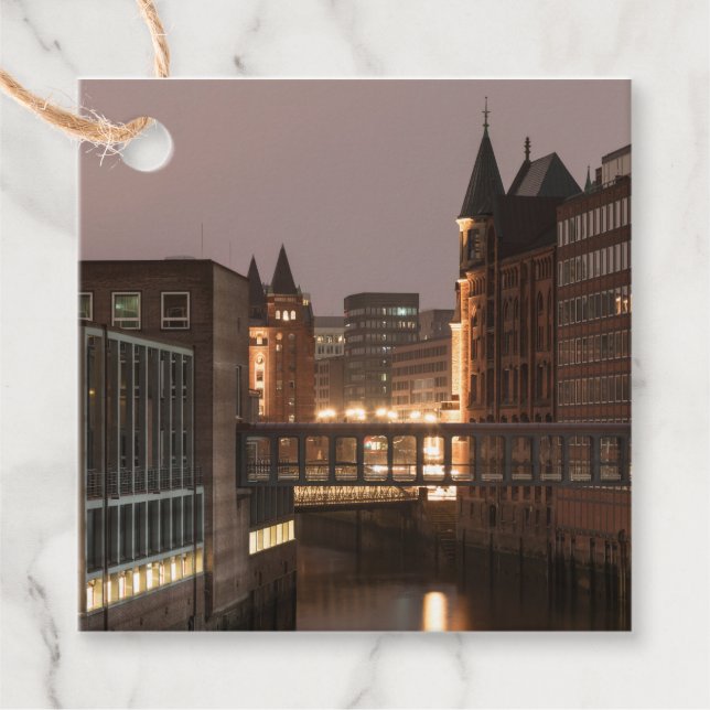 Hamburg Speicherstadt Gåvor Etiketter (Framsida)