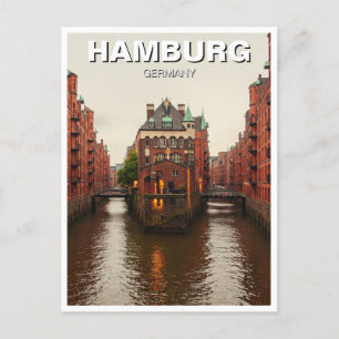 Hamburg Speicherstadt Tyskland Travel Vykort