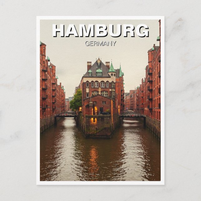Hamburg Speicherstadt Tyskland Travel Vykort (Framsida)