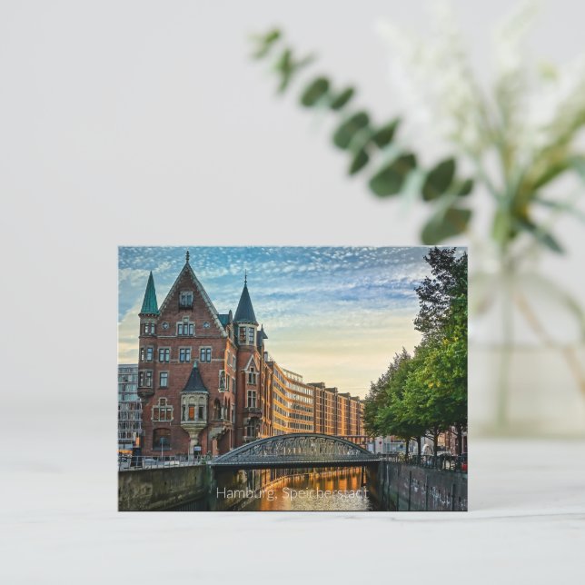 Hamburg Speicherstadt Vykort (Stående Fram)