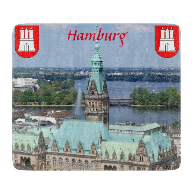 Hamburg Townhall Glas skärbräda (Framsidan)