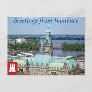 Hamburg Townhall Vykort