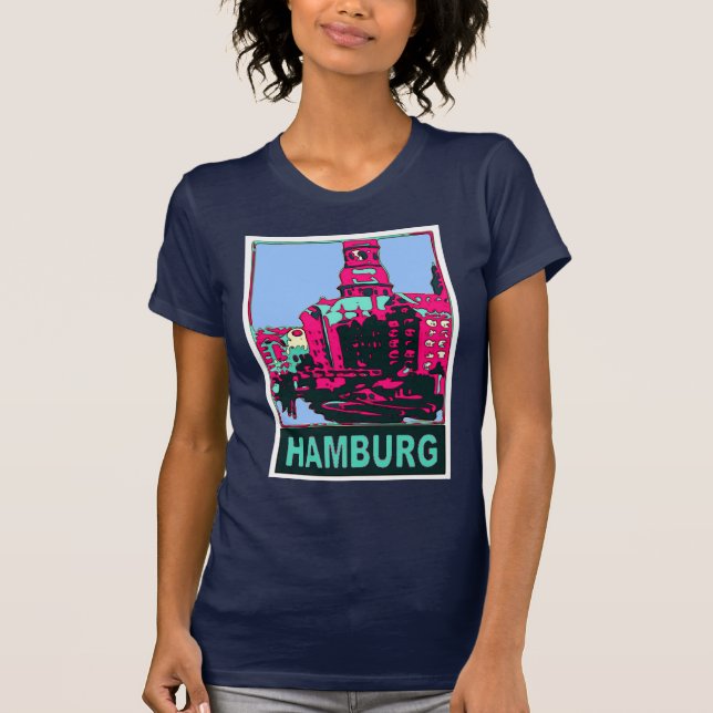 Hamburg Travel Poster T-shirt (Framsida)