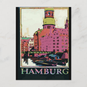 Hamburg Travel Poster Vykort