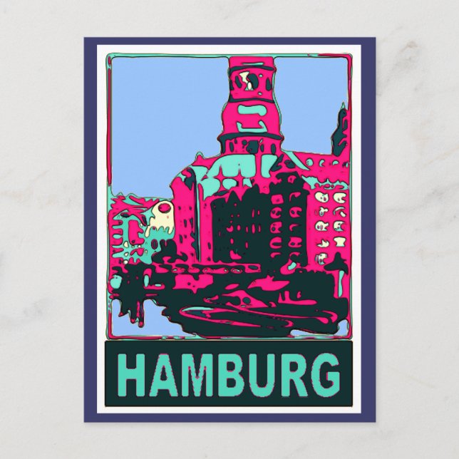 Hamburg Turistaffisch Vykort (Framsida)