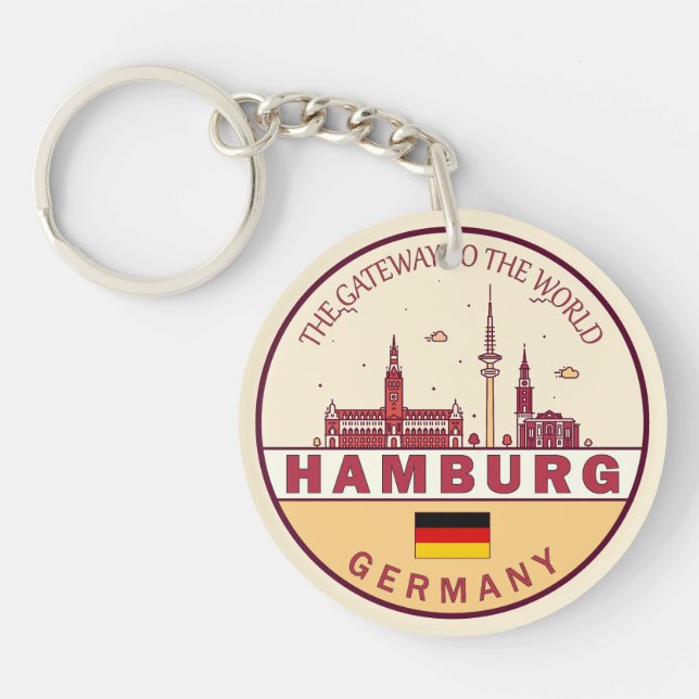 Hamburg Tyskland City Skyline Emblem (Framsidan)