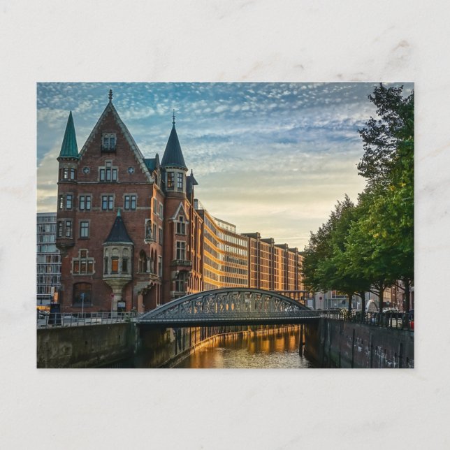 Hamburg, Tyskland City View Vykort (Framsida)