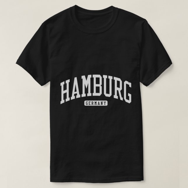 Hamburg Tyskland College Universiteten Stil Long S T Shirt (Design framsida)