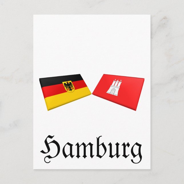 Hamburg, Tyskland Flagga Tiles Vykort (Framsida)