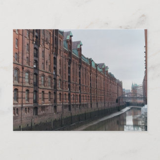 Hamburg Tyskland Kanal Lagerhus på Vinter Vykort