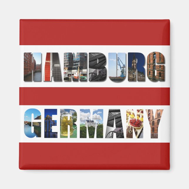 Hamburg Tyskland Magnet (Framsidan)