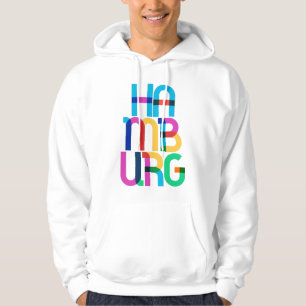 Hamburg Tyskland Pop Art Brev Hoodie