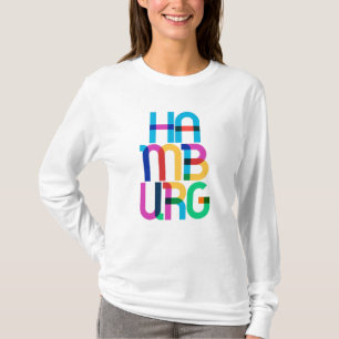 Hamburg Tyskland Pop Art Brev T Shirt