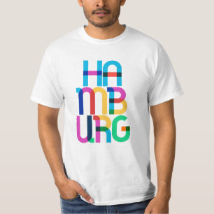 Hamburg Tyskland Pop Art Brev T Shirt