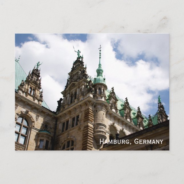 Hamburg Tyskland Rathaus Postcard Vykort (Framsida)