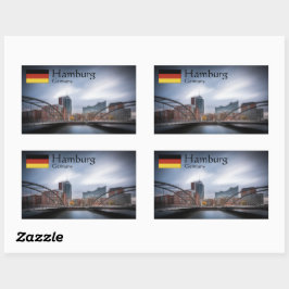 Hamburg Tyskland Rektangulärt Klistermärke