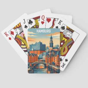 Hamburg Tyskland Resa Minimalistisk Hamn  Casinokort