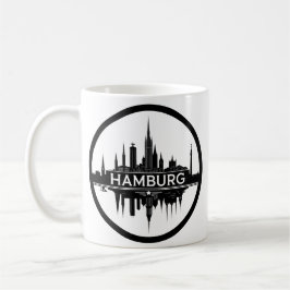 Hamburg Tyskland Siluett – Vintage Cirkulär Stadss Kaffemugg