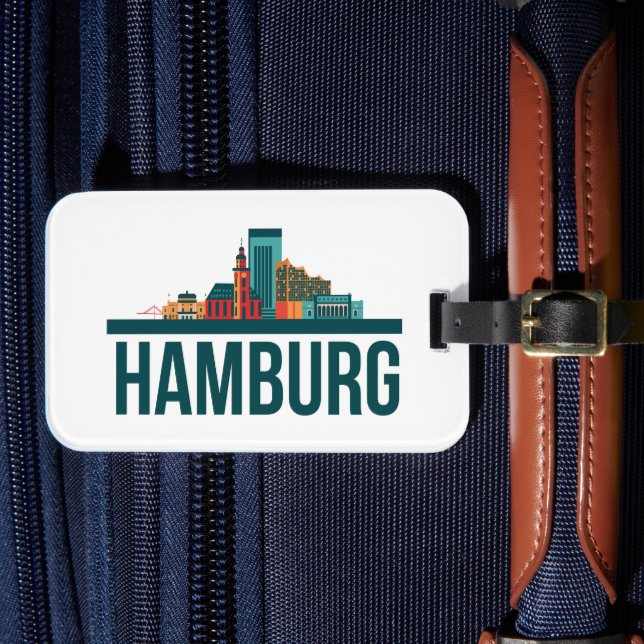 Hamburg Tyskland Skyline Cityscape Bagagebricka (Framsida Insitu 4)