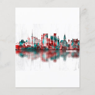 Hamburg Tyskland Skyline Flygblad