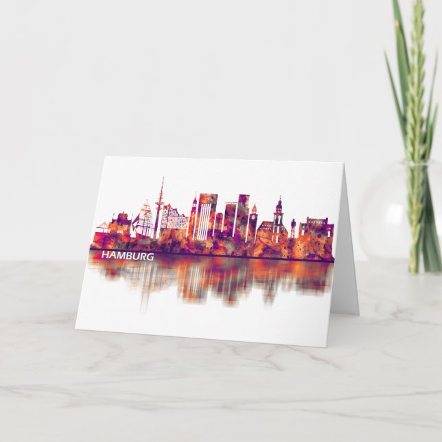 Hamburg Tyskland Skyline Helgkort (Framsida)
