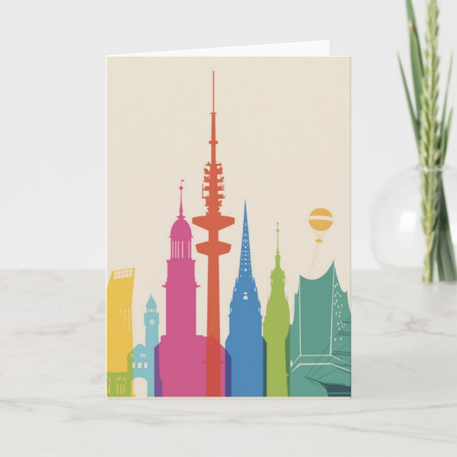 Hamburg Tyskland Skyline Kort (Framsida)