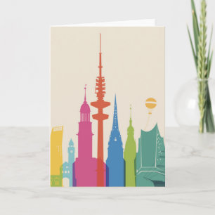 Hamburg Tyskland Skyline Kort