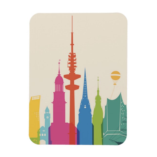 Hamburg Tyskland Skyline Magnet (Vertikal)
