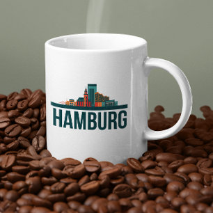 Hamburg Tyskland Skyline T-Shirt Kaffemugg