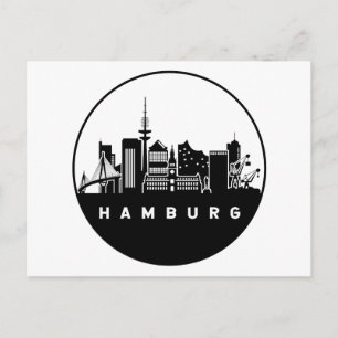 Hamburg Tyskland Skyline Vykort