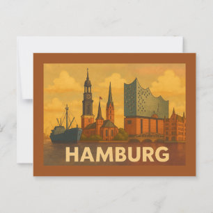 Hamburg Tyskland Stad Konst Vykort