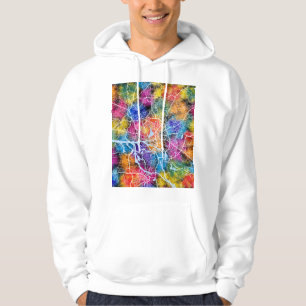 Hamburg Tyskland Stadskarta Hoodie