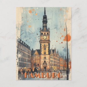 Hamburg Tyskland Travel Vykort