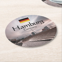 Hamburg Tyskland Underlägg Papper Rund