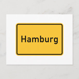 Hamburg, Tyskland vägskylt Vykort