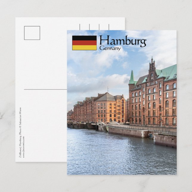 Hamburg Tyskland Vykort (Fram/baksida)