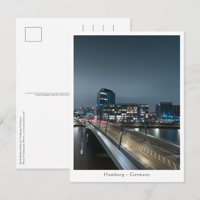 Hamburg Tyskland Vykort (Fram/baksida)