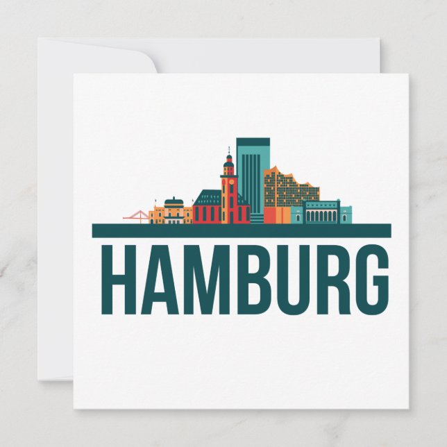 Hamburg Tysklanda Skyline Card (Framsida)