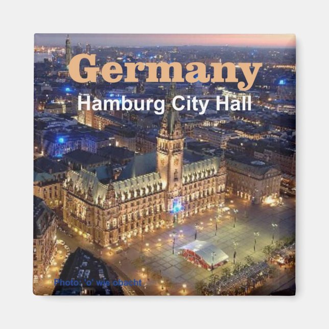 Hamburg Tysklanda Travel Photo Souvenir Magnets Magnet (Framsidan)
