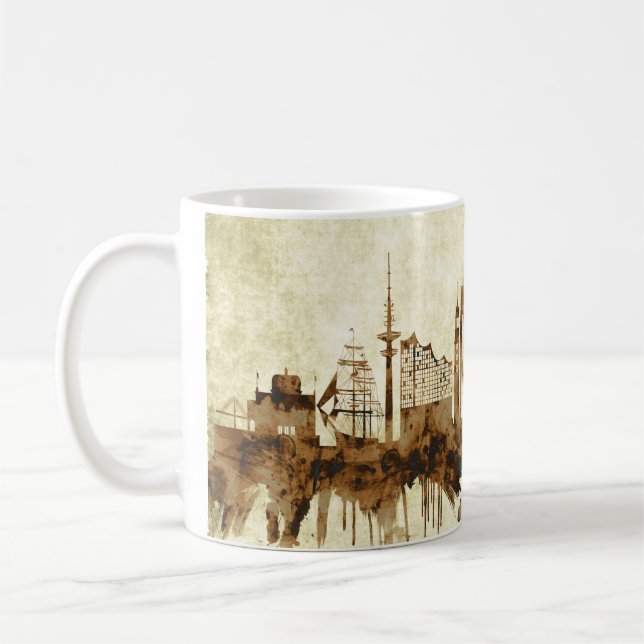 Hamburg Tysklandare Cityscape Kaffemugg (Vänster)