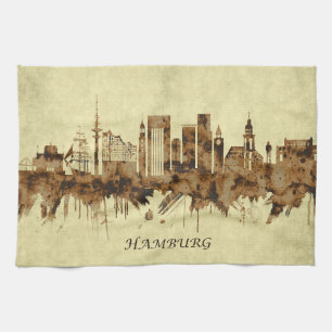 Hamburg Tysklandare Cityscape Kökshandduk