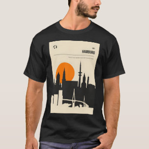 Hamburg Vintage Bok Cover Travel Poster T Shirt