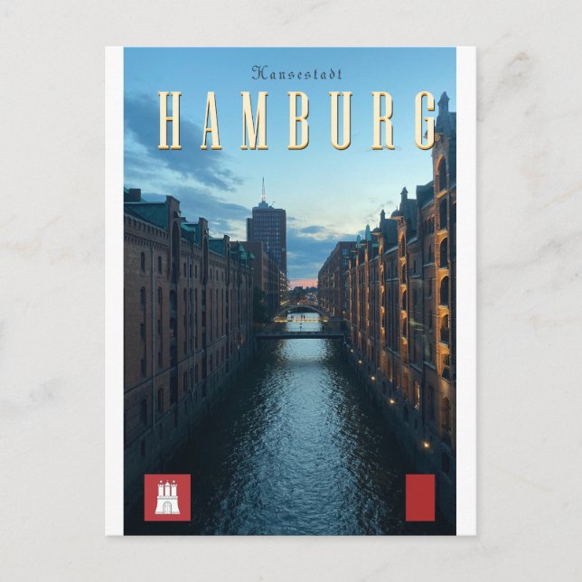 Hamburg Vintage vykort (Framsida)