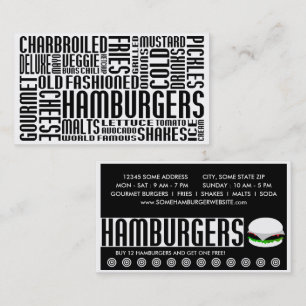 hamburgare (chit-chatta) lojalitetskort