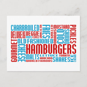 hamburgare chitChat Vykort
