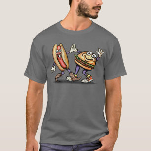 Hamburgare för varmkorv n tee shirt