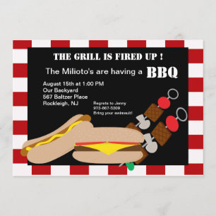 Hamburgare & Hotdog med Kabobsgrillfestinbjudan Inbjudningar